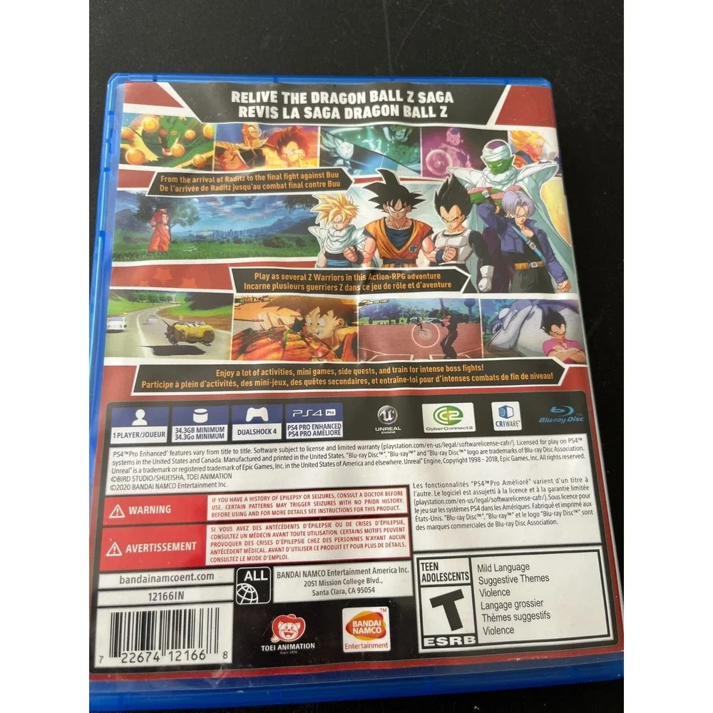Dragon Ball Z Kakarot Playstation 4 Action Fighting Game